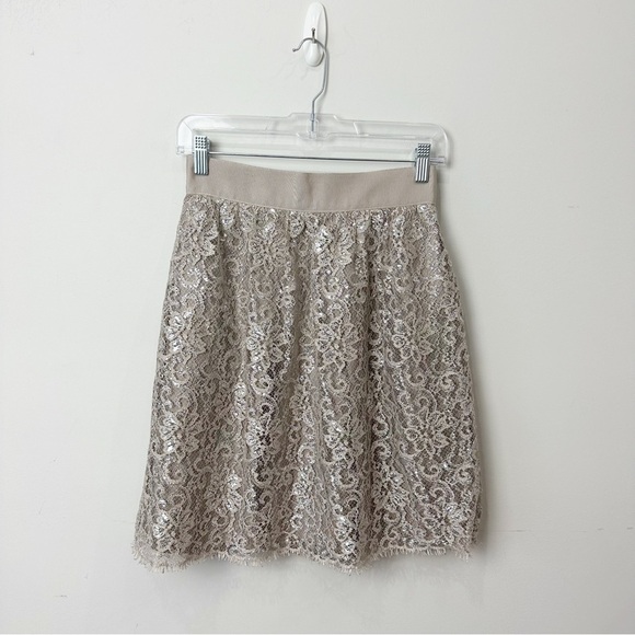 Jcrew Metallic Lace Skirt Holiday Party Festive Event - Picture 1 of 4